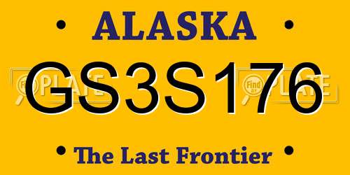 GS3S176 Alaska License Plate