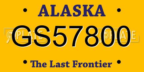 GS57800 Alaska License Plate