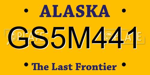 GS5M441 Alaska License Plate