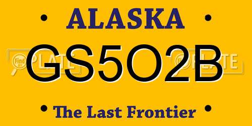 GS5O2B Alaska License Plate