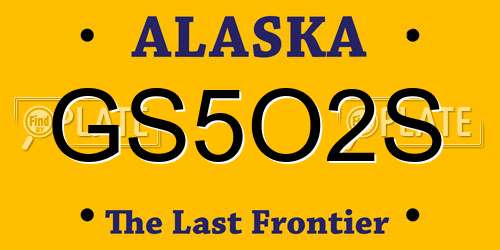 GS5O2S Alaska License Plate