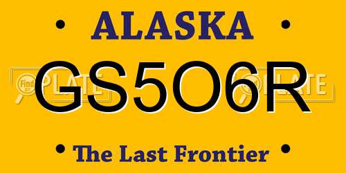 GS5O6R Alaska License Plate
