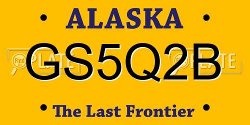 GS5Q2B Alaska License Plate