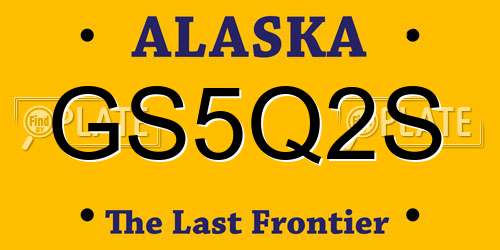 GS5Q2S Alaska License Plate