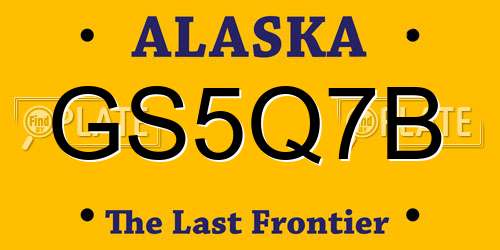 GS5Q7B Alaska License Plate