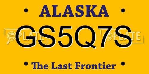 GS5Q7S Alaska License Plate