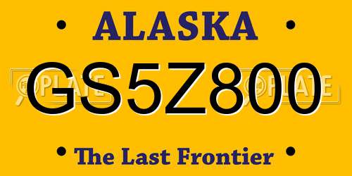GS5Z800 Alaska License Plate