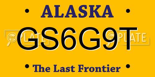 GS6G9T Alaska License Plate