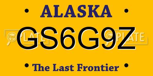 GS6G9Z Alaska License Plate