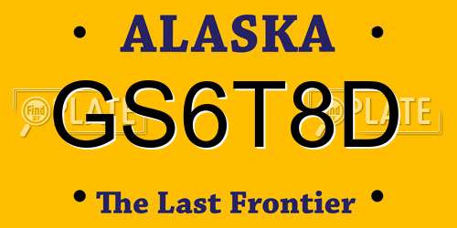 GS6T8D Alaska License Plate