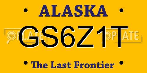 GS6Z1T Alaska License Plate