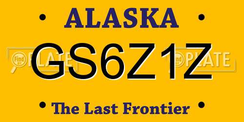 GS6Z1Z Alaska License Plate