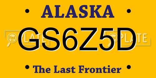 GS6Z5D Alaska License Plate