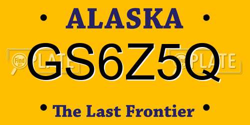 GS6Z5Q Alaska License Plate