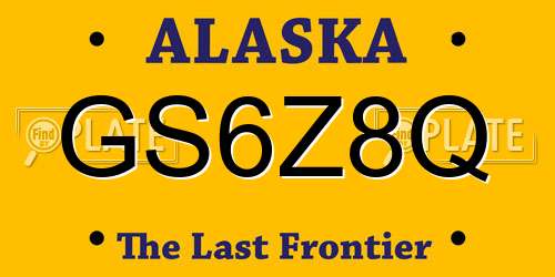 GS6Z8Q Alaska License Plate