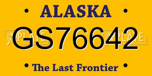 GS76642 Alaska License Plate