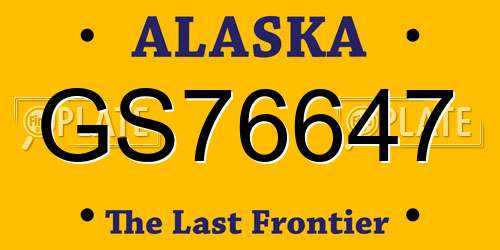 GS76647 Alaska License Plate
