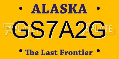 GS7A2G Alaska License Plate