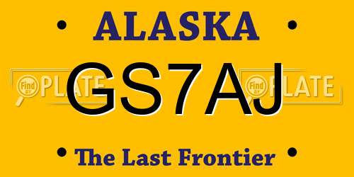 GS7AJ Alaska License Plate