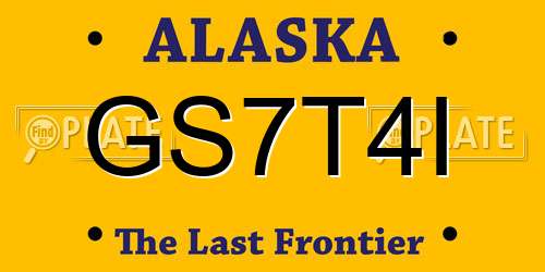 GS7T4I Alaska License Plate