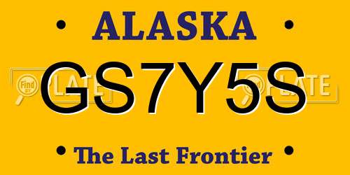 GS7Y5S Alaska License Plate
