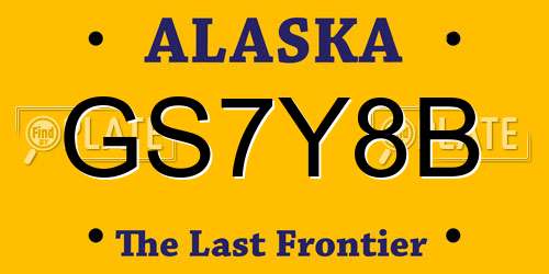 GS7Y8B Alaska License Plate
