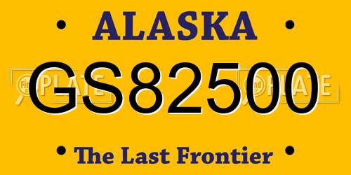 GS82500 Alaska License Plate