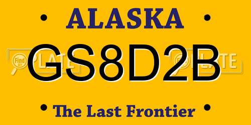GS8D2B Alaska License Plate