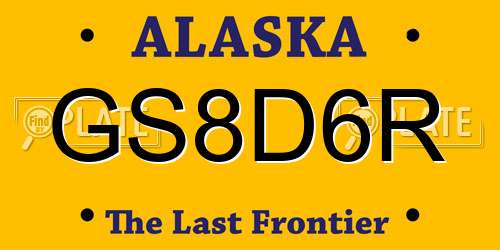 GS8D6R Alaska License Plate