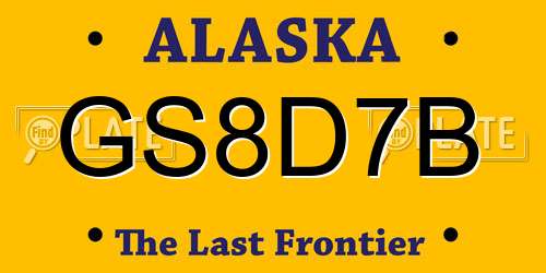 GS8D7B Alaska License Plate