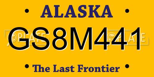 GS8M441 Alaska License Plate