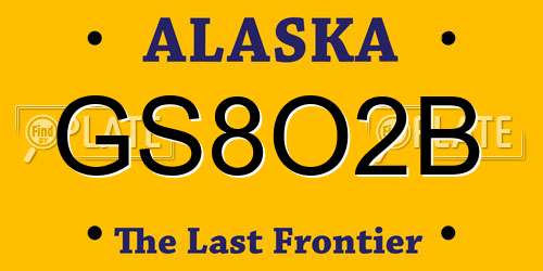 GS8O2B Alaska License Plate