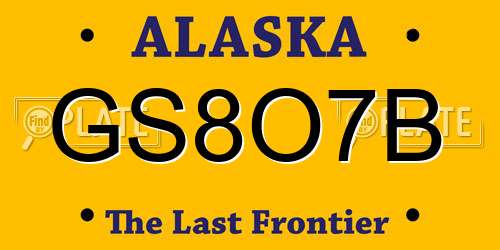 GS8O7B Alaska License Plate