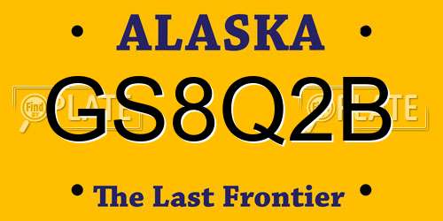 GS8Q2B Alaska License Plate