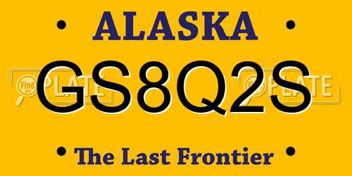 GS8Q2S Alaska License Plate