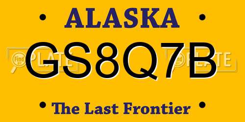 GS8Q7B Alaska License Plate
