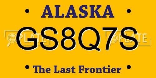 GS8Q7S Alaska License Plate