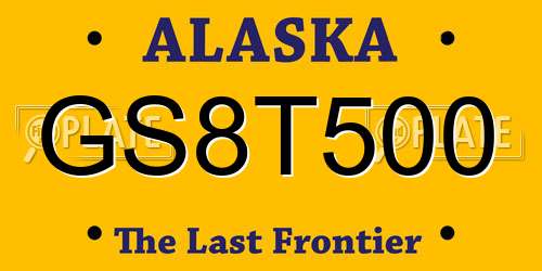 GS8T500 Alaska License Plate