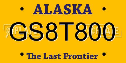 GS8T800 Alaska License Plate