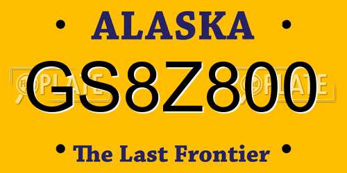 GS8Z800 Alaska License Plate