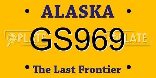 GS969 Alaska License Plate