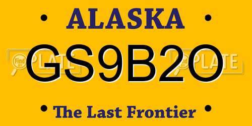 GS9B2O Alaska License Plate
