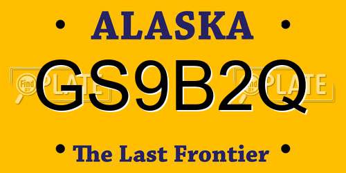 GS9B2Q Alaska License Plate