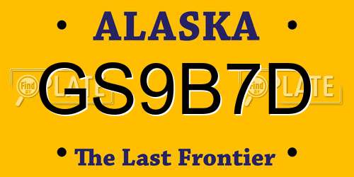GS9B7D Alaska License Plate