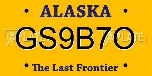 GS9B7O Alaska License Plate