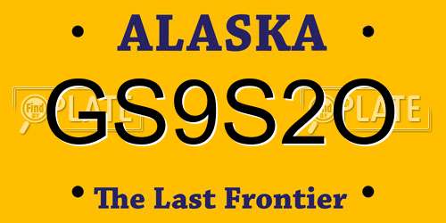 GS9S2O Alaska License Plate
