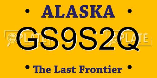 GS9S2Q Alaska License Plate