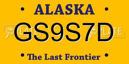 GS9S7D Alaska License Plate