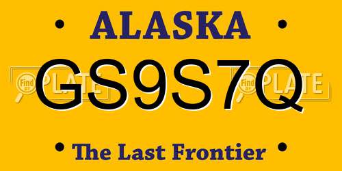 GS9S7Q Alaska License Plate