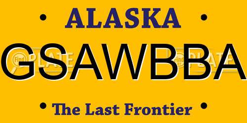 GSAWBBA Alaska License Plate